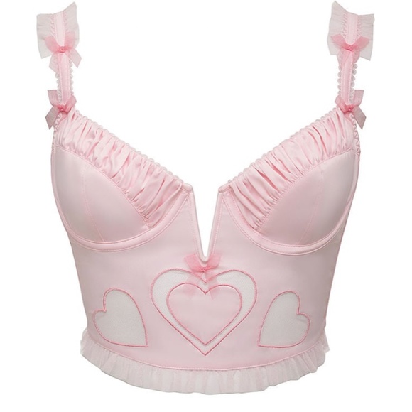 NWT For Love & Lemons 🍋 Lavender/Pink Heart Bustier - Picture 8 of 10
